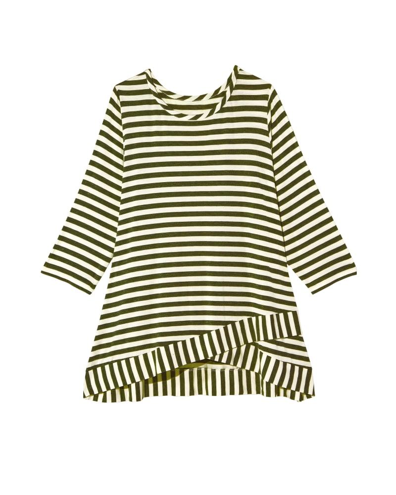 Front of plus size Rosibel 3/4 Sleeve Bottom Cris-Cross Tee by Meri Skye | Dia&Co | dia_product_style_image_id:119589